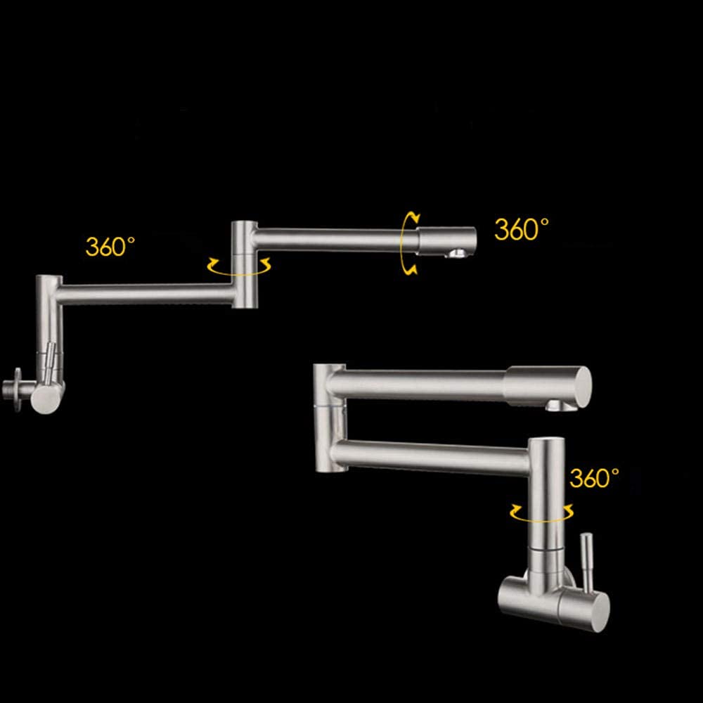 Faucet Rubinetti per Il riempitivo a Muro Montato a Parete, Tocco di Acqua Fredda Nichel sfiorato Multifunzione, lavelli Cucina del Rubinetto a Doppio Manico fiorente