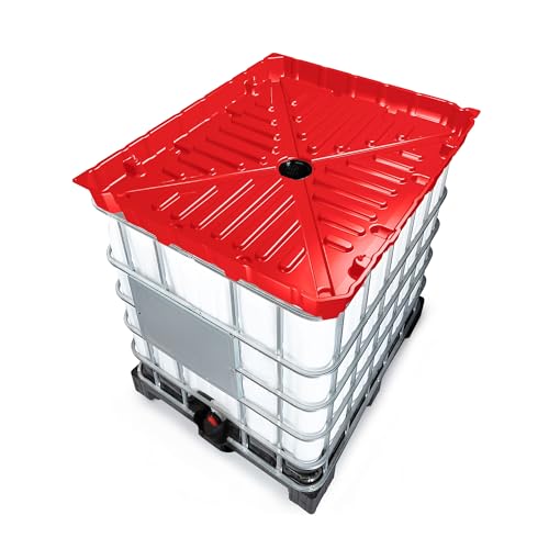 DENIOS IBC Tote Funnel - 49.5x42x5 Extra Large Funnel | Wide Mouth for IBC Totes | Perfect for Fast Spill-Free Liquid Transfer | Heavy-Duty Large | Red | IBC Tote NOT Included