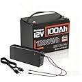 12V 100Ah LiFePO4 Battery Group 24-100A BMS with Low Temp Cutoff | 15000+ Deep Cycles for RV Solar Marine | Off-Grid Backup Power Rechargeable Lithium Iron Phosphate Battery, Incl. 14.6V 20A Charger