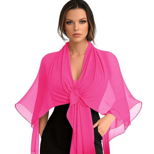 Chiffon Scarf,Soft Breathable Chiffon Shawls and Wraps,Silky Women's Hijab for Evening Dresses Wedding Bridal Scarves