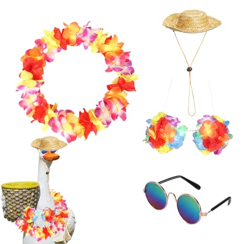 Tenue d'oie hawaïenne avec chapeau d'oie et lei hawaïen pour vacances et extérieur