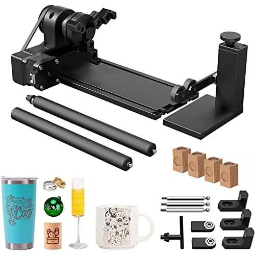 xTool RA2 Pro für M1 Lasergravierer, 4-in-1 Laser Rotation, Laser Rotationswalze Backenfutter Rotation, Gravieren von zylindrischen Objekten, Weinglas, Tumbler, Ring, Kugel
