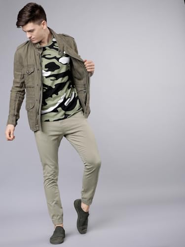 Image of Highlander Men's Tapered Fit Cargo Trousers| Stylish & Comfortable for Casual, Travel & Active Wear