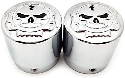 AfterMokit Front Fork Axle Shaft Nut Cover with Single Screw for Harley Road Glide Electra Glide Ultra Limited Dyna V-ROD Sportster Softail Fat Boy Breakout 1.14 inch ID 1.7 inch H Chrome 2 Pack