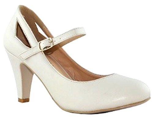 Chase & Chloe Women's Kimmy-40 Mary Jane Round Toe Pumps2