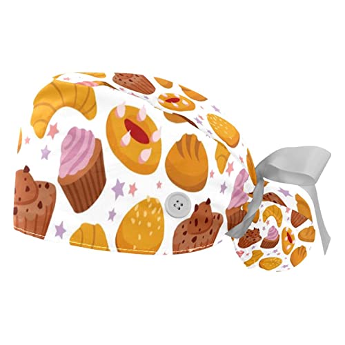 Casquettes de travail JDEZ à motif cupcake pour sublimer votre quotidien en cuisine professionnelle