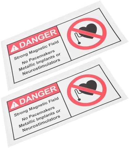 NUOBESTY 2 adet manyetik alan uyarı çıkartması, 5 x 10 inç, uzun ömürlü polipropilen sentetik kağıt, kendinden yapışkanlı, endüstri, hastane ve okul için - Görsel 1
