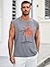 Runcati Mens Sleeveless Tank Tops Workout Gym Muscle Shirts Palm Tree Vintage Hawaiian Summer Beach T Shirts Gray