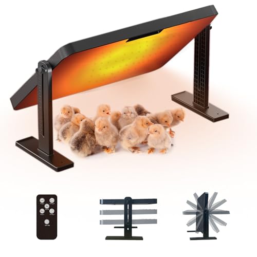 Chicken coop Heater,with Adjustable Temperature Remote Control and Timer,Adjustable Height and Angle Chicken Heater,86-185 Control Temp+12 Hour Timer,Ideal for Chicken Coops Poultry Heating,16"x12"