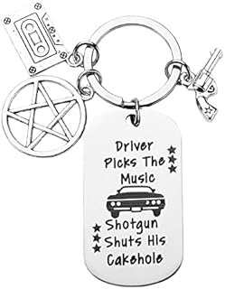 Birthday Gifts for Her Him - Driver Picks the Music Shotgun Shuts His Cakehole Keyring for Friends BFF Christmas Gifts for Women Men