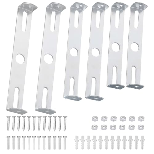 Qulkws 6 Packs Universal Light Fixture Mounting Bracket Square Kit 4.1-4.7 Inch Light Fixture Mounting Bracket Universal Lamp Crossbar Hardware Set with Screws for Ceiling Lights Plate Wall