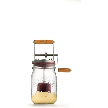 Kilner Mini Butter Churner: Hand Crank Mason Jar Lid for Homemade Butter