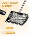 Szwbee Chicken Poop Scooper and Rake – 2-in-1 Metal Litter Sifter for Chicken Coops, Sand, and Runs with 22–62