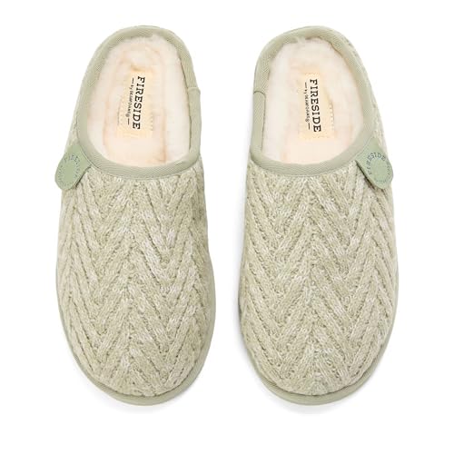 Image of Fireside by Dearfoams Women's Greta Genuine Shearling Clog Slippers, 100% Natural Suede Clogs for Outdoor & Indoor
