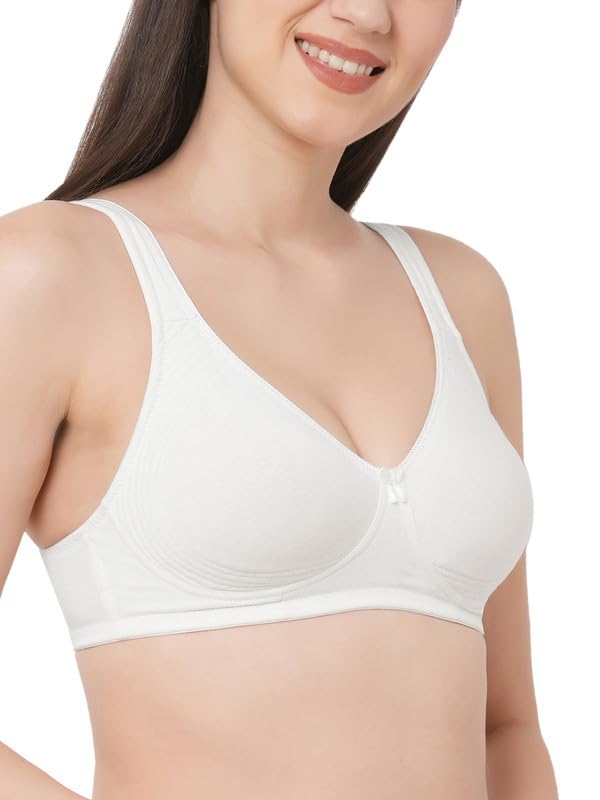 Image of Inner Sense Organic Cotton Bamboo Bra for Woman with Concentric Stitches I Full Coverage Bra for Heavy Bust with Side Support I Non Padded Innerwear with Wire-Free Design