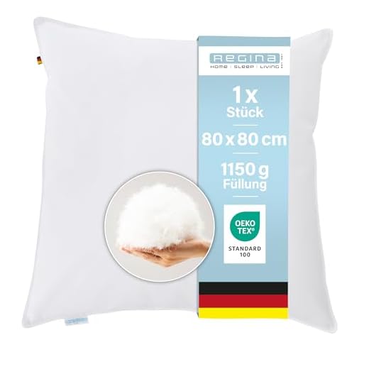Regina Kopfkissen fest 80x80cm, 85% Federn 15% Daunen, 1150g