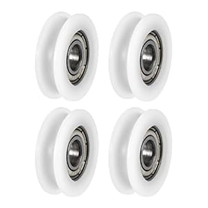 sourcing map Nylon Pulley U Groove Ball Bearing Roller Guide Wheel 6x22x7mm Double Metal Shielded (GCr15) Chrome Steel…