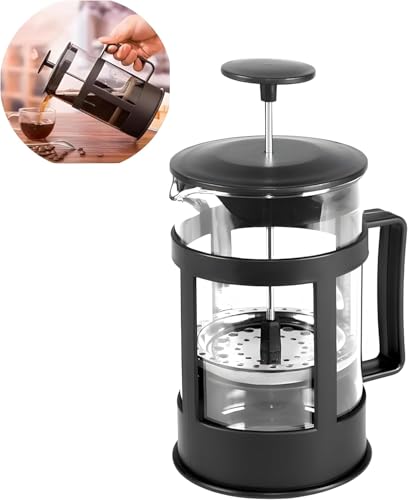 Cafeteira Prensa Francesa para Café Expresso, Leite Cremoso, Capuccino e Chá, 300ml, Vidro e Plástic