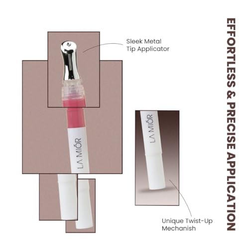 Image of LAMIOR Peptide Glaze Lip Balm - 3 in 1 Formula for Glossy Shine, Healing & Nourishment for Dry Dark & Pigmented Lips with Shea Butter, Non Sticky, Moisturizing Lip Balm for Women, (Raspberry Cookie)
