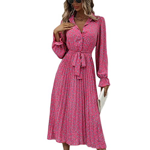Robe à motif floral col en V élastique : le confort sans compromis