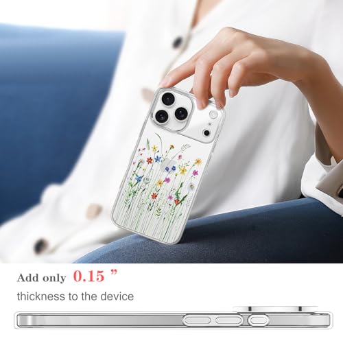 Coque antichoc iPhone 17 Pro transparente silicone fleur - 2