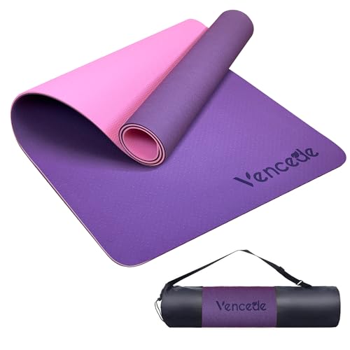 ヨガマット TPE素材 145×61cm 小さめ コンパクト 携帯用 6mm厚 滑り止め・衝撃吸収 収納袋付き ヨガ・ピラティス・トレーニングマット
