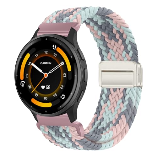 [KeeFos] 22mm �o���h Garmin Venu 4 45mm/Venu 3 45mm/2/Forerunner 570 47mm/265/255/Vivoactive 4/Active�Ή� �����o���h �i�C�����f�� ���C�o�b�N�� �}�O�l�b�g���o