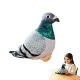JORCEDI Kuscheltier Taube, realistisches weiches Plüschtier, grüne Taube Ornamente, pelzige Vogel Plüschpuppe für Geburtstagsgeschenk, lustiger Spielkamerad, Zimmerdekoration (1PCS*20cm)
