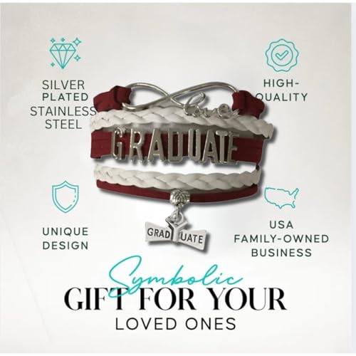 Image of Infinity Collection Graduation Bracelet Gift Graduate Jewelry for Her, Class of 2026 Keepsake, Adjustable Charm Bracelet for Women & Girls