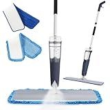 24' Dry mops for Floor Cleaning, Microfiber mop Spray System, Commercial Heavy-Duty Wet mops with 28oz Big Tank, 2 Washable Pads, Restaurant, Lobby, Pool, Factory, Office, Warehouse, Concert, Library