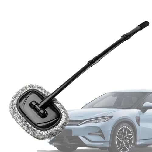 Brosse de lavage de voiture avec manche incurvé et housse amovible en microfibre