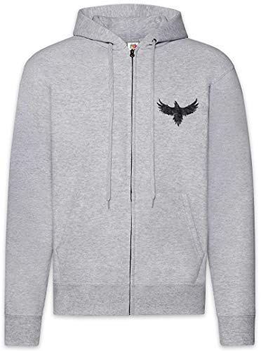 Sweat à Capuche Zip Homme Crow Silhouette Motif Oiseau Veste Casual