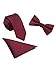 Produktbild WANYING Herren Classic 6 * 12cm Fliege & 6cm Schmale Krawatte & 22 * 22 cm Einstecktuch 3 in 1 Sets - Einfarbig Burgund Rot