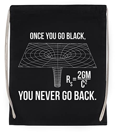 Enigmae One You Go Black You Never Go Back Formula Bolsa de Algodón Deportiva con Ccordón Para Gimnasio Sport Cotton Black Bag