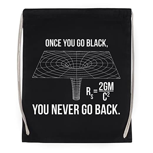 Enigmae One You Go Black You Never Go Back Formula Bolsa de Algodón Deportiva con Ccordón Para Gimnasio Sport Cotton Black Bag