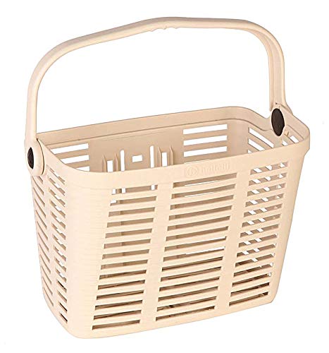 Bicycle Basket, Bellelli, Quick Release, Removable, Lightweight Plastic Basket, Easy to Mount, with Swing Up Handle, Plaza, Made in Italy
