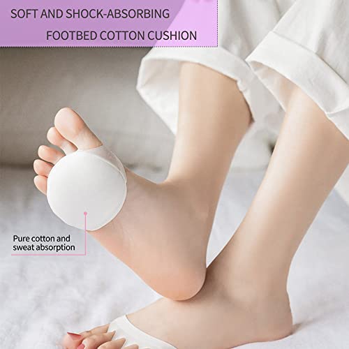 Image of Ball of Foot Cushions Honeycomb Fabric Metatarsal Pads Invisible Socks Pads for Women and Men Reusable Forefoot Pads (5 Pairs-White)