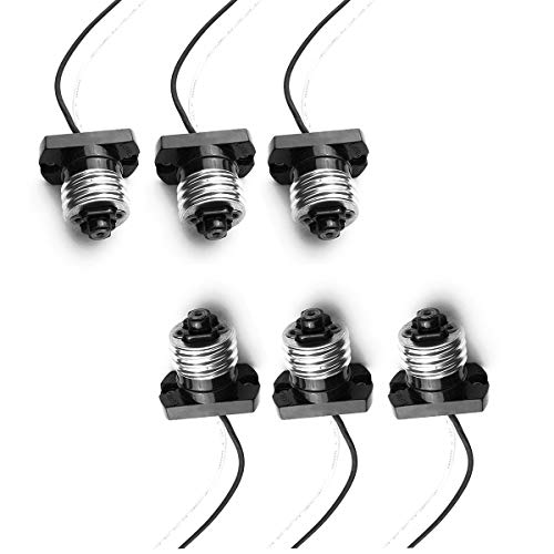 Fineled Medium Edison E26 Base Pigtail Socket, E26 Base Ceiling Led Retrofit Power Adapter (Pack Of 6) #TOP20
