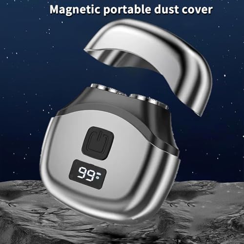 Image of Portable Electric Razor for Men, Mini Shaver with LED Battery Indicator, Double Track Foil, Detachable Washable Cutter, Type-C Rechargeable, Cordless Razor