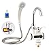 MYALQ Cuisine Electrique Chauffe-Eau Robinet d'eau Chaude et Froide à Double Usage Instantanée Chauffe Robinet 220V 3000W avec Affichage de la Température et Douche Amovible Tete Electrique