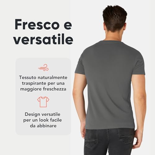 FM London Camiseta (Paquete de 3/5) para Hombre, Piedra, Pizarra, Malva, Azul, Verde (Pack de 5), L 3