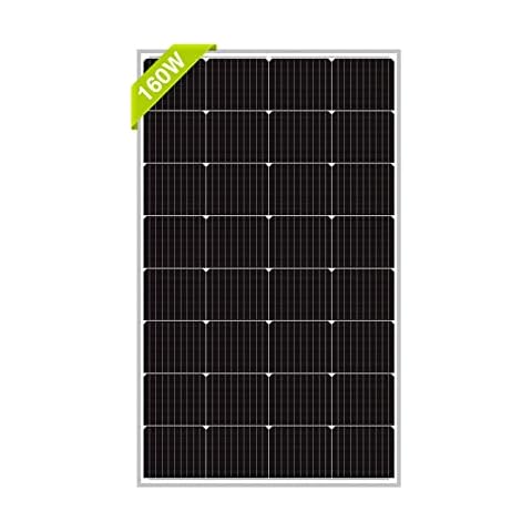 Newpowa 160W(Watt) Solar Panel Monocrystalline 12V High Efficiency PV Module 160W for RV Marine Boat Trailer Camper Rooftop Off Grid System Cover