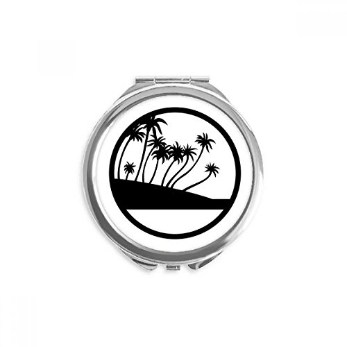 Miroir de poche palmier noir petit format pour retouches maquillage