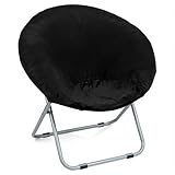 Velvet Stretch Saucer Chair Cover, (Only A Cover) Soft Round Moon Chair Cover for Adults and Kids, Removable Saucer Chair Cushion Covers for Indoor & Outdoor