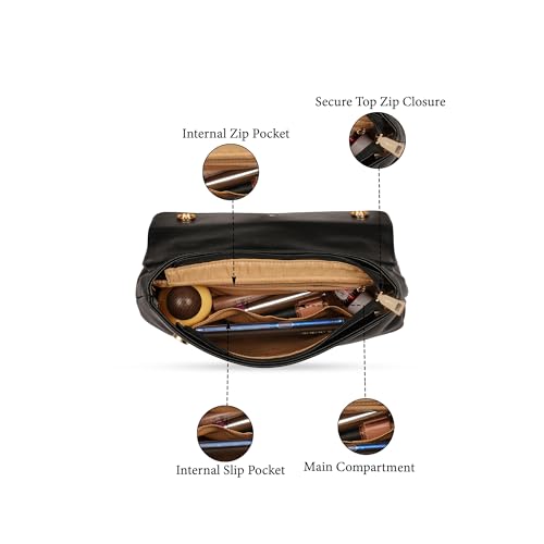 Image of Caprese Lexi Medium Sling Bag for Women | Solid Faux Leather Crossbody Handbag with Adjustable Strap | Stylish Shoulder Purse with Zipper & Magnetic Button Closure | Everyday Office & Travel