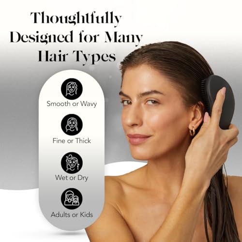 Kitsch-Detangler-Brush-for-Adults-Kids-No-Pain-Hair-Detangler-Brush-with-Flexible-Bristles-for-Wet-Dry-Hair-Easy-to-Hold-Shower-Travel-Hair-Brush-Ideal-for-All-Hair-Types-Black