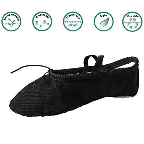 Nexete Ballet Shoes Slippers Classic Canvas Split-Sole Dance Slippers for Toddler Kid Girl Boy Women4