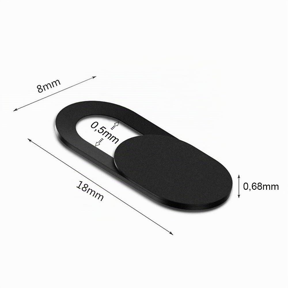 REY Webcam Cover Slider Ultra Sottile per Laptop PC Tablet Smartphone Nero (4 Pezzi)