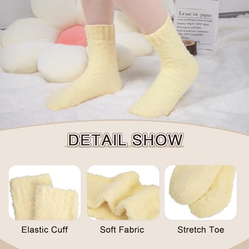 Image of Loritta 6 Pairs Womens Fuzzy Socks, Winter Warm Fluffy Slipper Socks