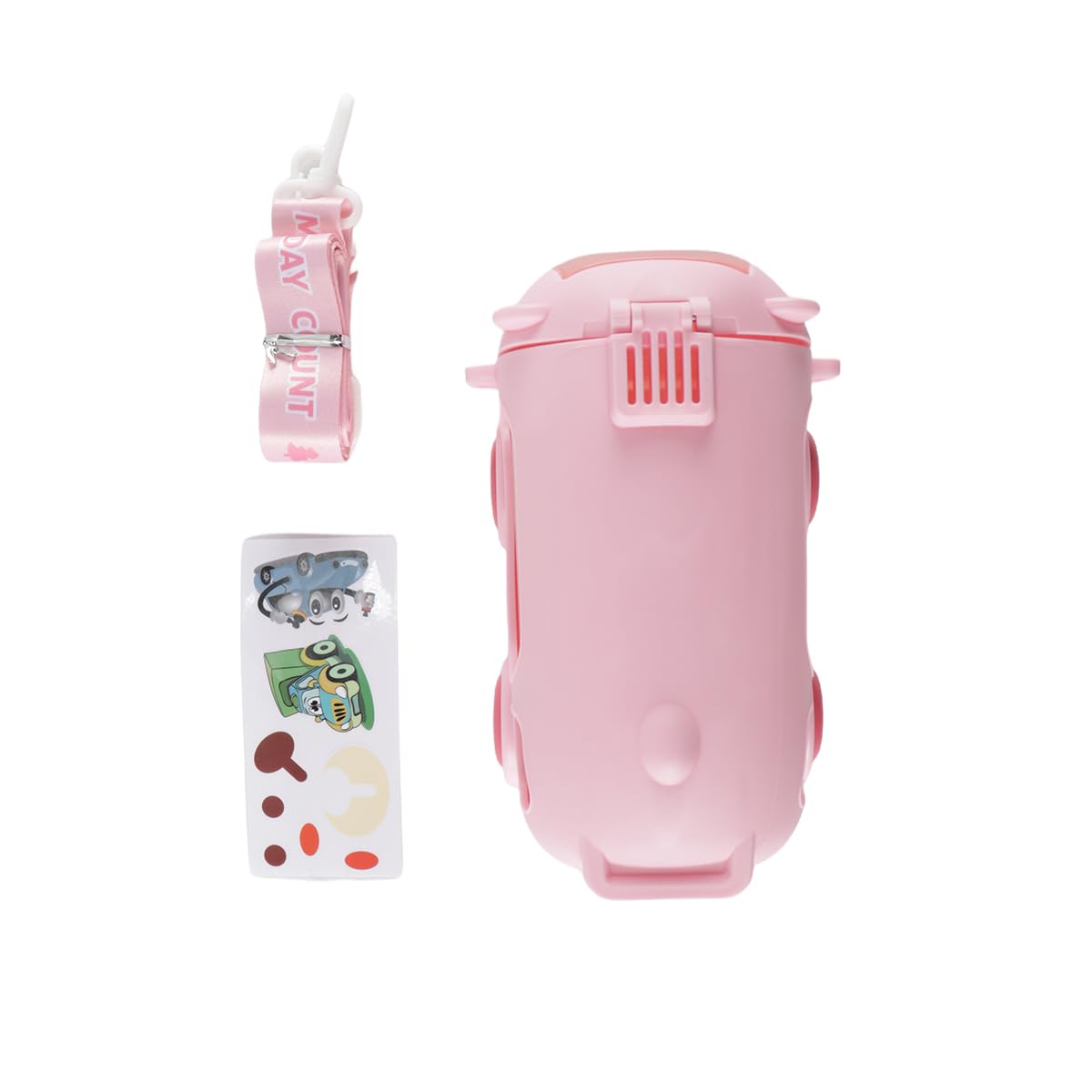 Bouteille d'eau voiture rose pour hydratation enfant aux jeux